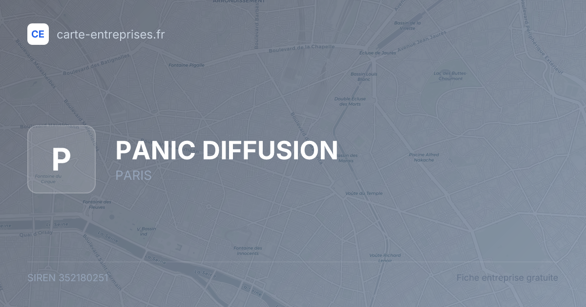 PANIC DIFFUSION — 352180251 — fiche entreprise