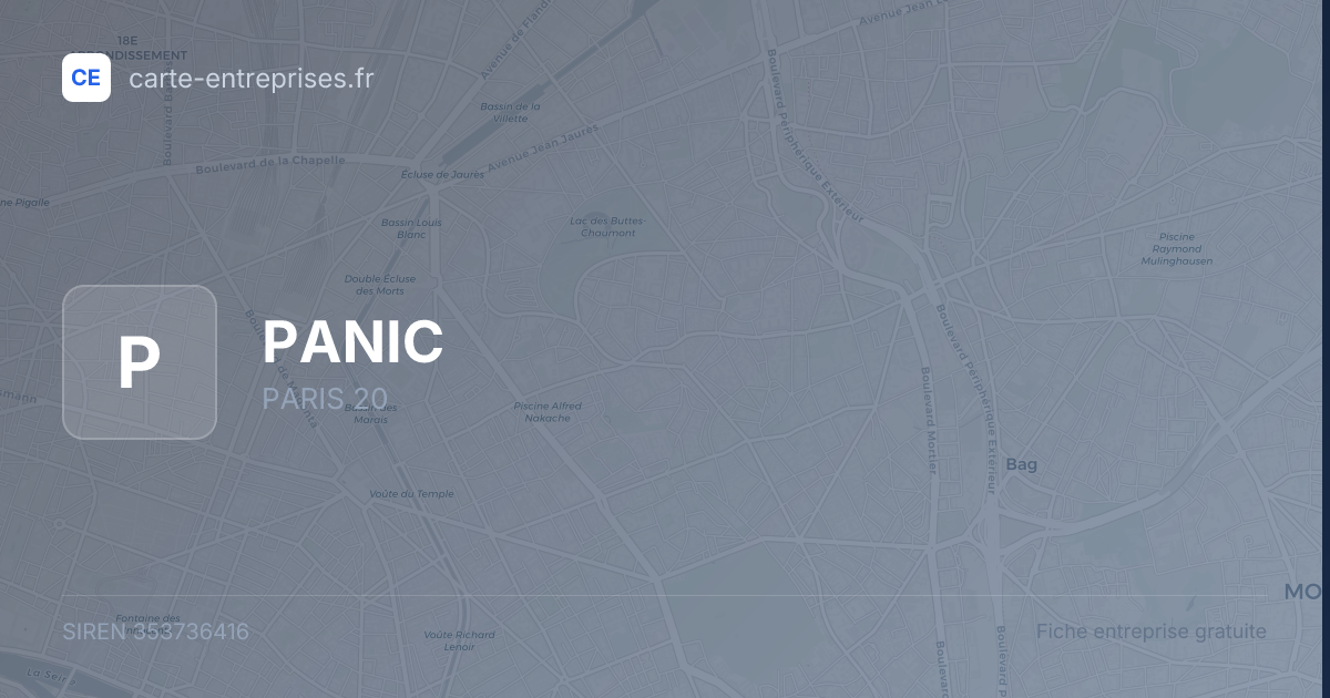 PANIC — 353736416 — fiche entreprise