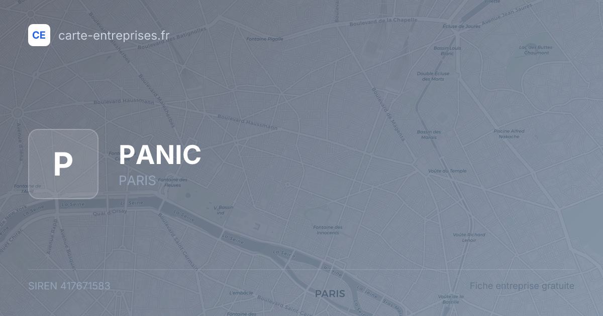 PANIC — 417671583 — fiche entreprise