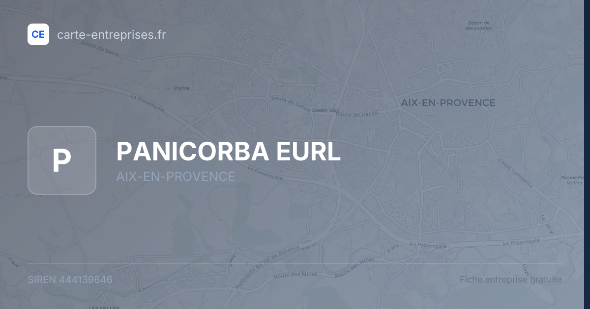 PANICORBA EURL — 444139646 — fiche entreprise