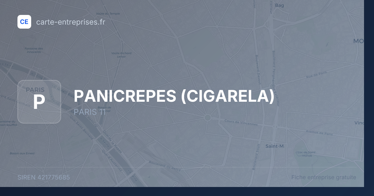 PANICREPES (CIGARELA) — 421775685 — fiche entreprise