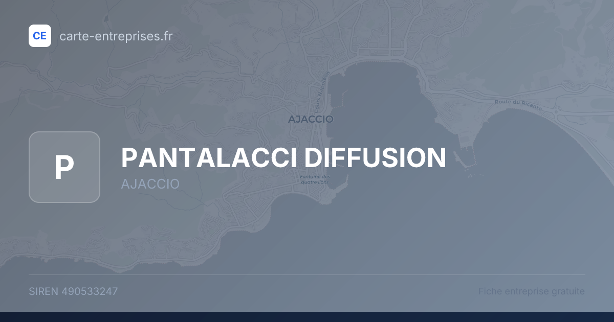 PANTALACCI DIFFUSION — 490533247 — fiche entreprise