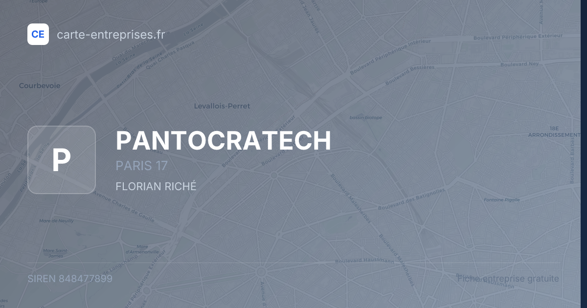 PANTOCRATECH — 848477899 — fiche entreprise
