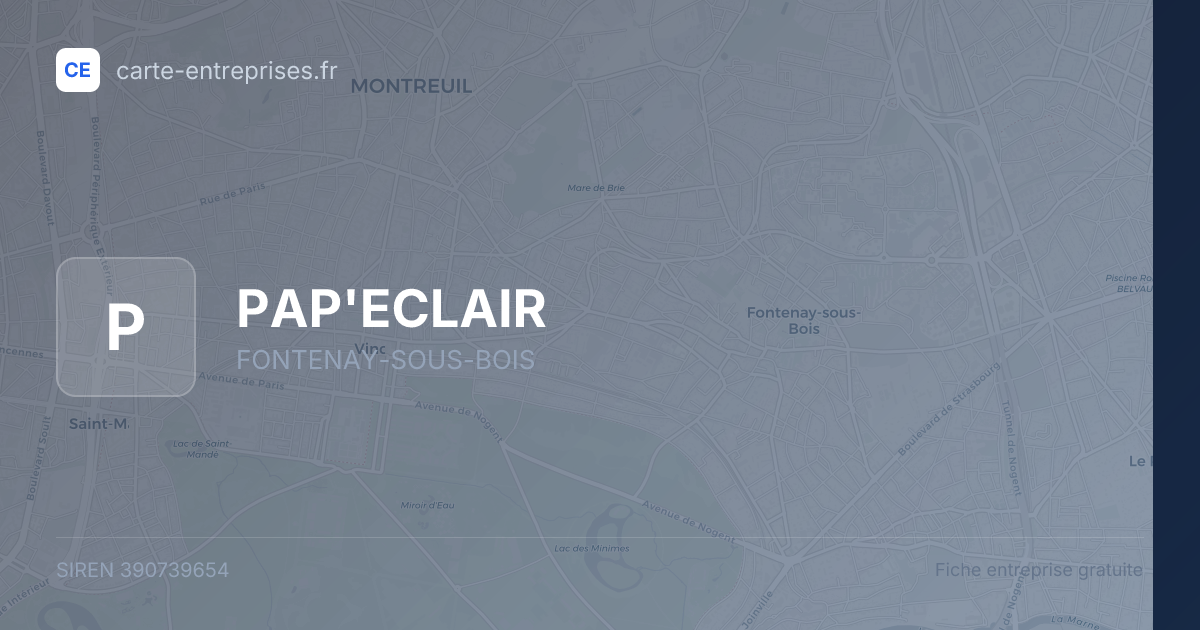 PAP'ECLAIR — 390739654 — fiche entreprise