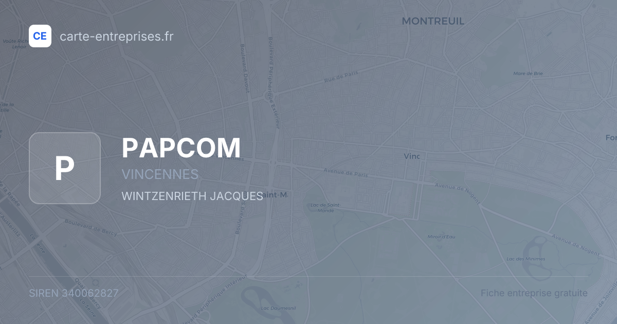 PAPCOM — 340062827 — fiche entreprise