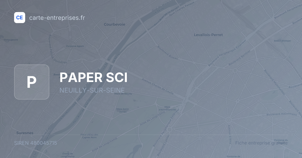 PAPER SCI — 480045715 — fiche entreprise