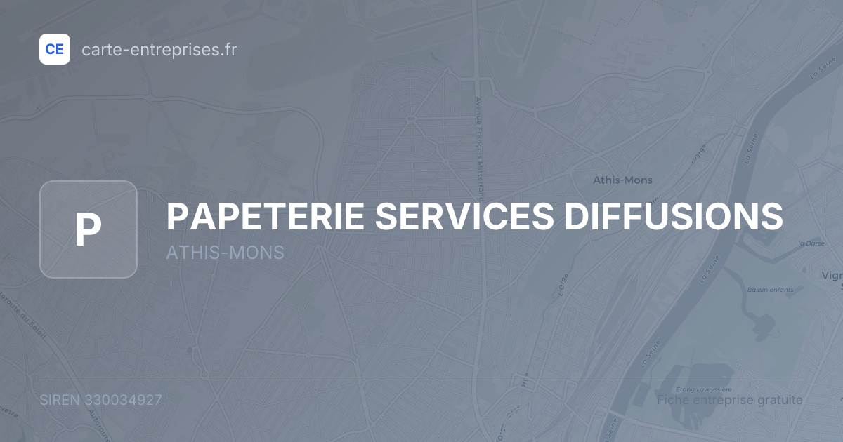 PAPETERIE SERVICES DIFFUSIONS — 330034927 — fiche entreprise