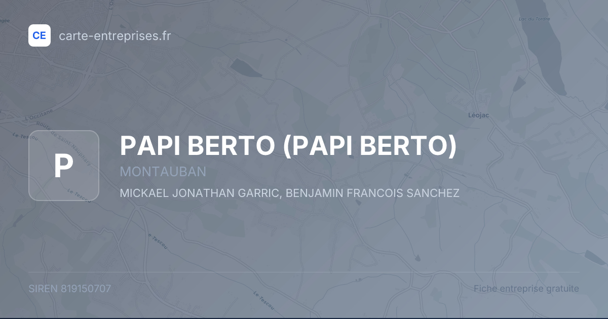 PAPI BERTO — 819150707 — fiche entreprise