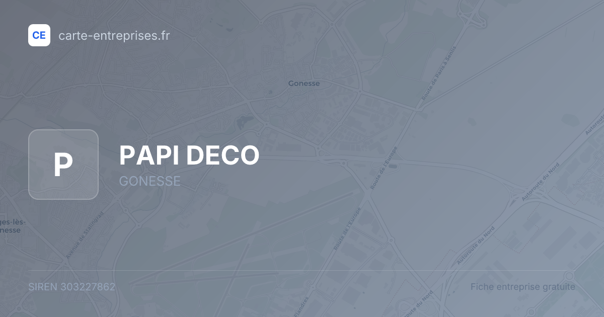PAPI DECO — 303227862 — fiche entreprise