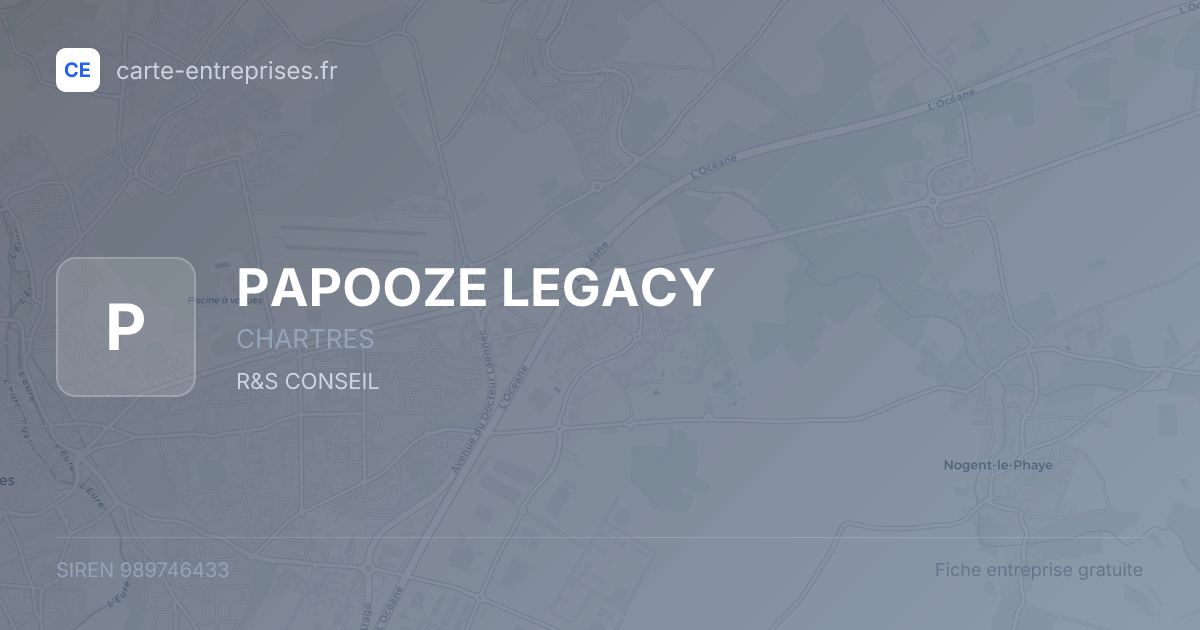 PAPOOZE LEGACY — 989746433 — fiche entreprise