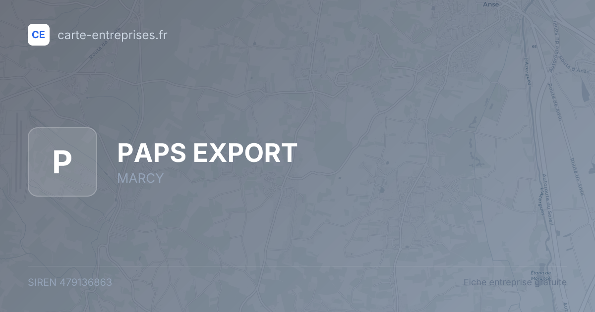 PAPS EXPORT — 479136863 — fiche entreprise