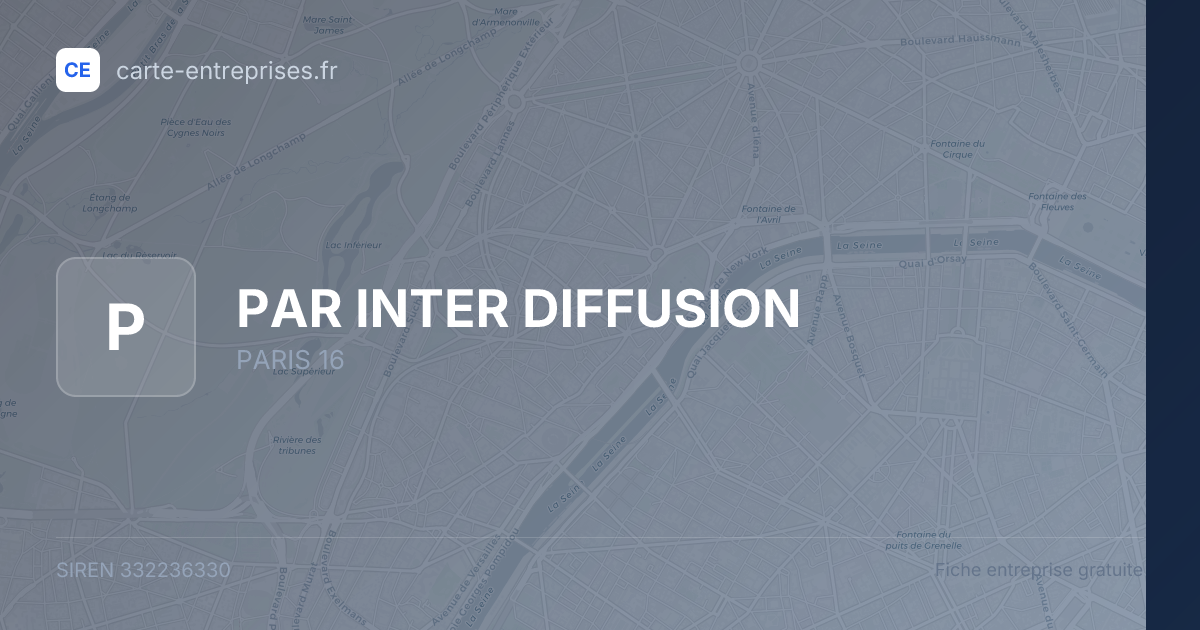 PAR INTER DIFFUSION — 332236330 — fiche entreprise