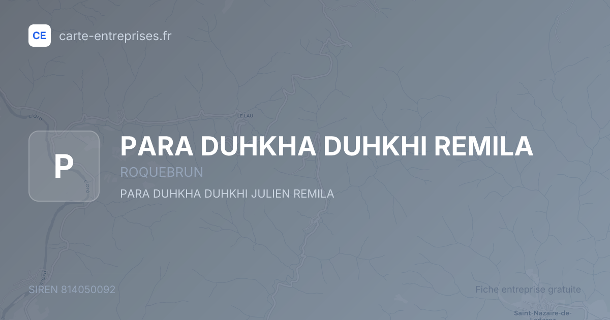 PARA DUHKHA DUHKHI REMILA — 814050092 — fiche entreprise