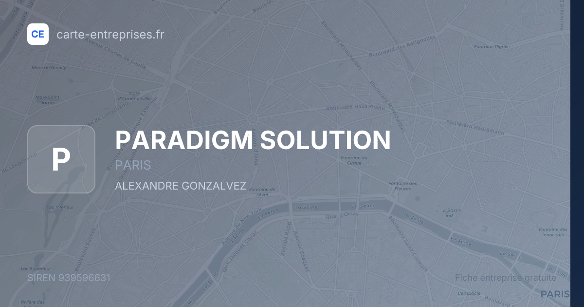 PARADIGM SOLUTION — 939596631 — fiche entreprise