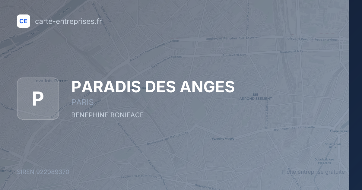 PARADIS DES ANGES — 922089370 — fiche entreprise