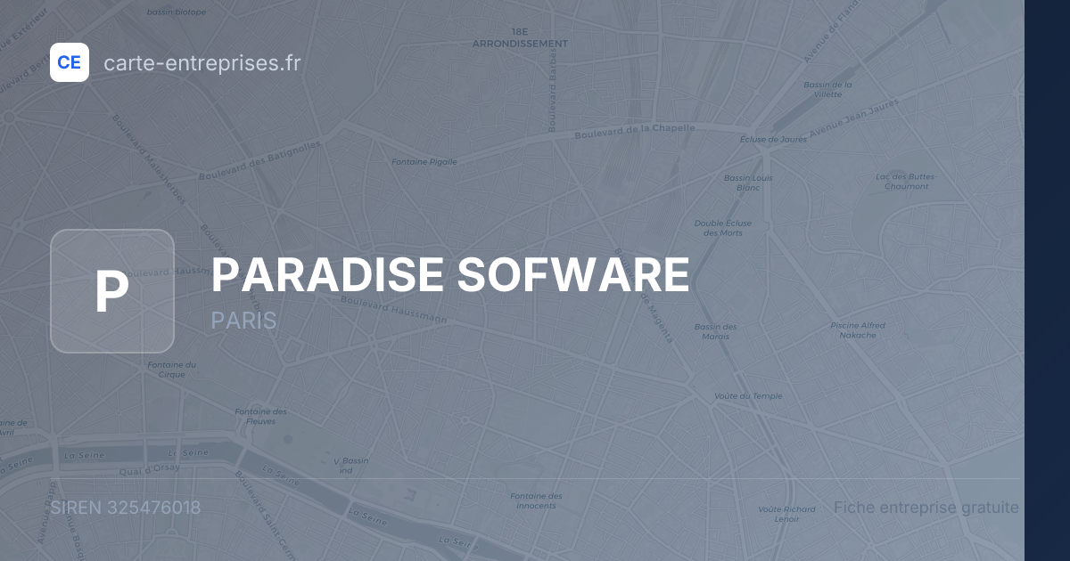 PARADISE SOFWARE — 325476018 — fiche entreprise