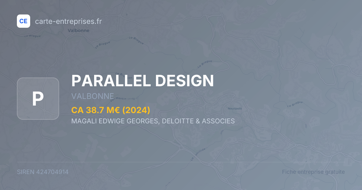 PARALLEL DESIGN — 424704914 — fiche entreprise