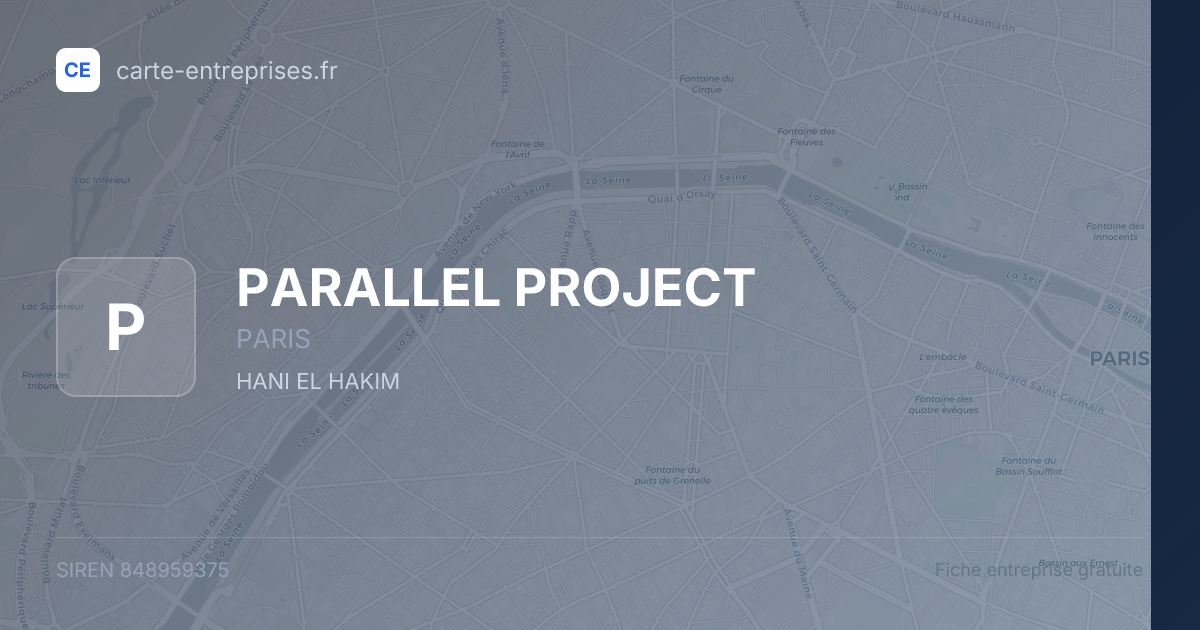 PARALLEL PROJECT — 848959375 — fiche entreprise