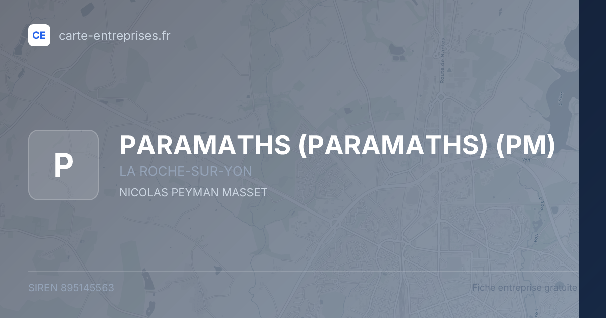 PARAMATHS (PARAMATHS) (PM) — 895145563 — fiche entreprise