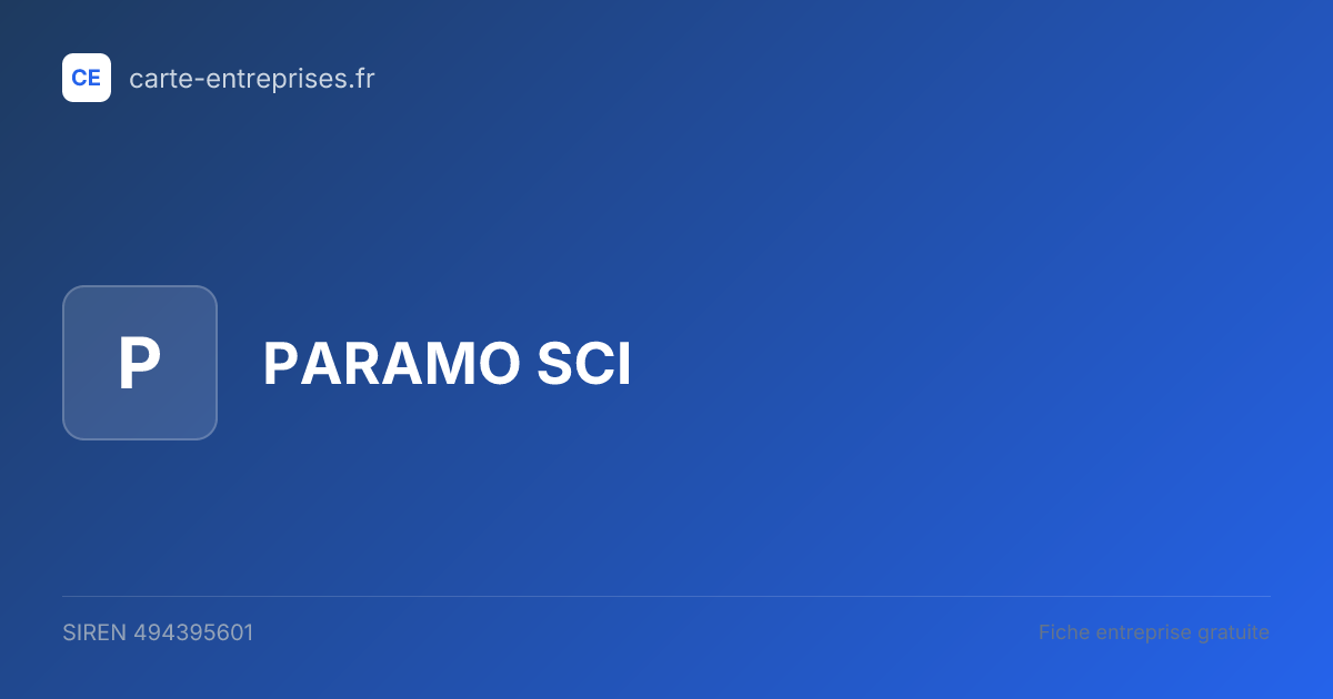 PARAMO SCI — 494395601 — fiche entreprise