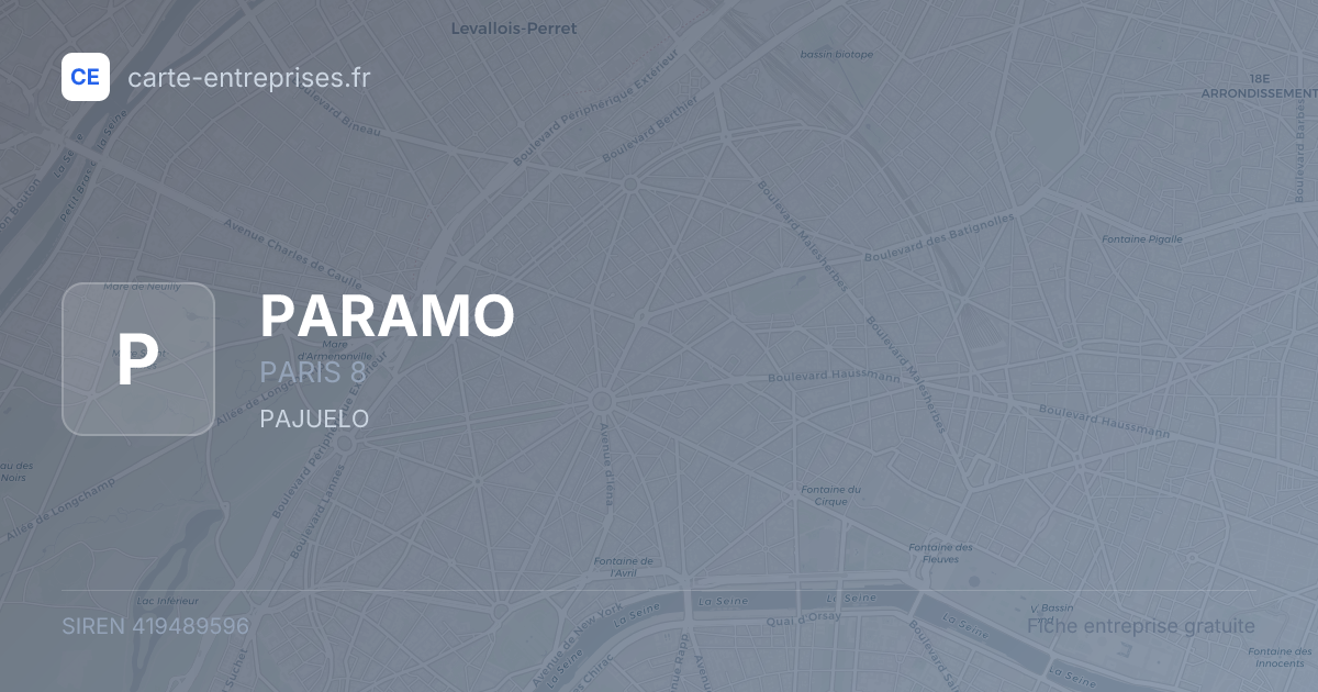 PARAMO — 419489596 — fiche entreprise
