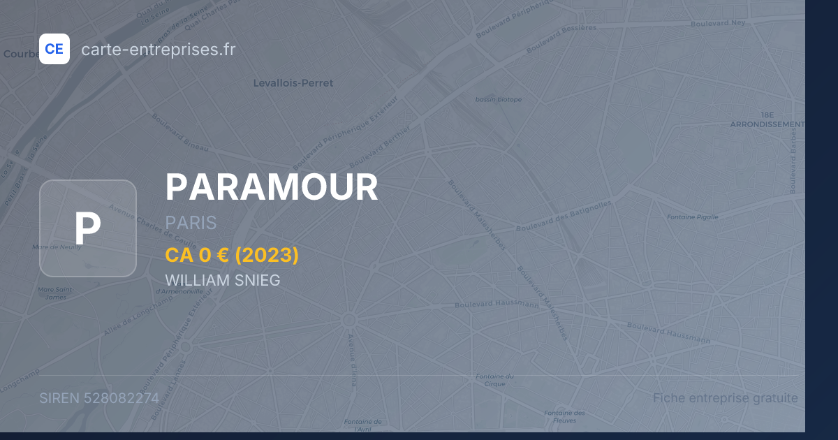PARAMOUR — 528082274 — fiche entreprise