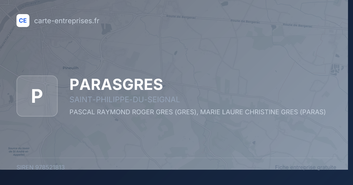 PARASGRES — 978521813 — fiche entreprise
