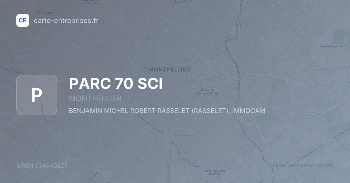 PARC 70 SCI — 334040227 — fiche entreprise