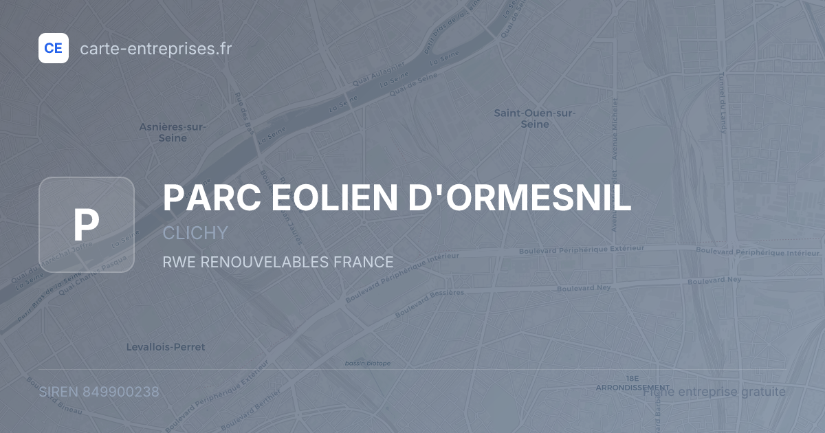 PARC EOLIEN D'ORMESNIL — 849900238 — fiche entreprise