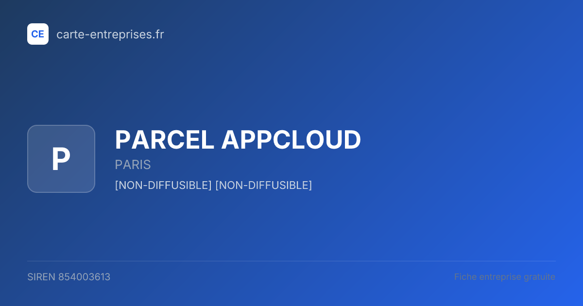 PARCEL APPCLOUD — 854003613 — fiche entreprise