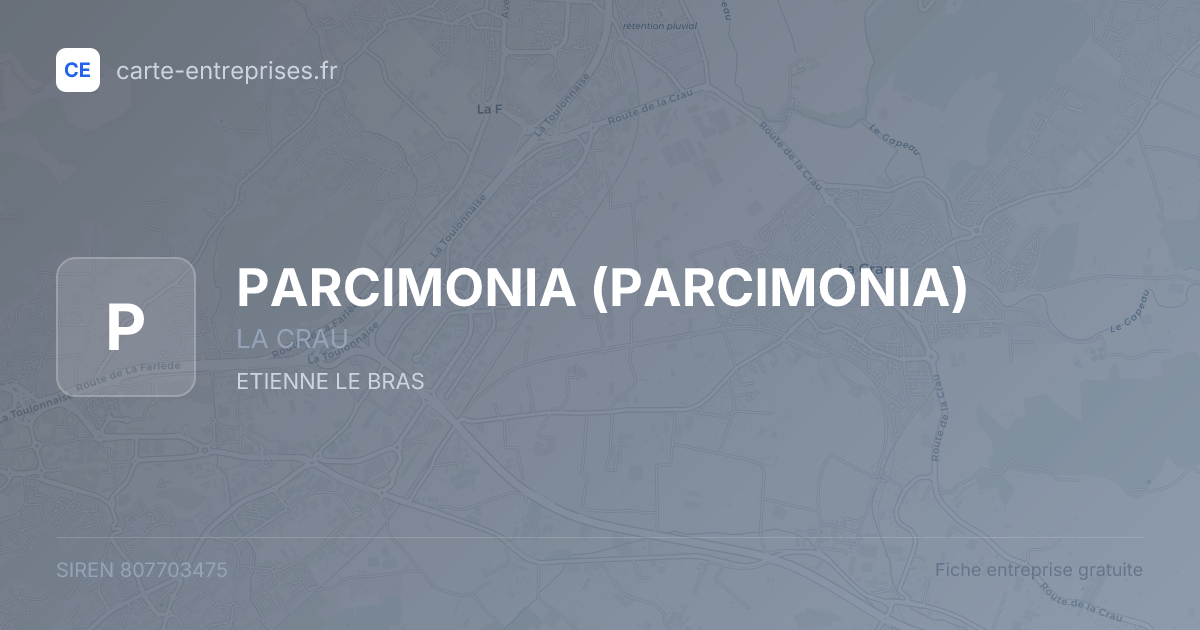 PARCIMONIA — 807703475 — fiche entreprise