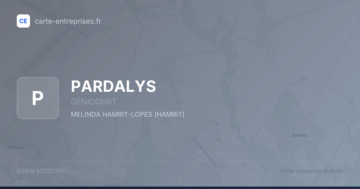 PARDALYS — 832923551 — fiche entreprise