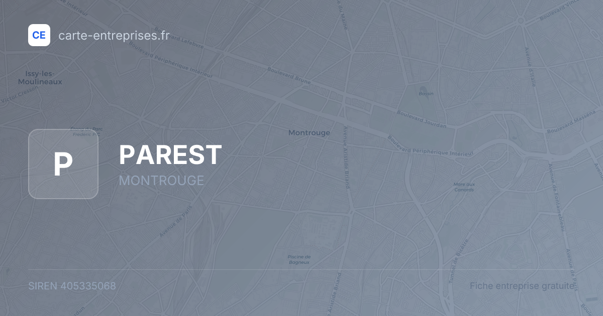 PAREST — 405335068 — fiche entreprise