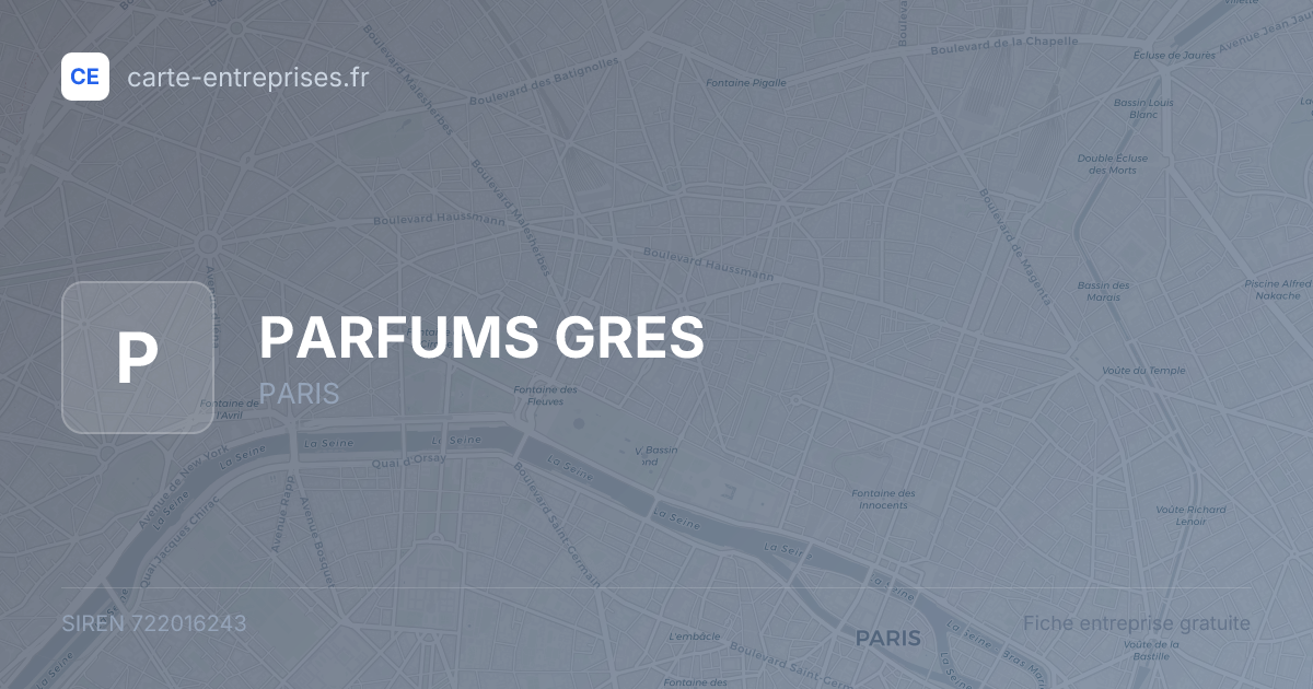 PARFUMS GRES — 722016243 — fiche entreprise