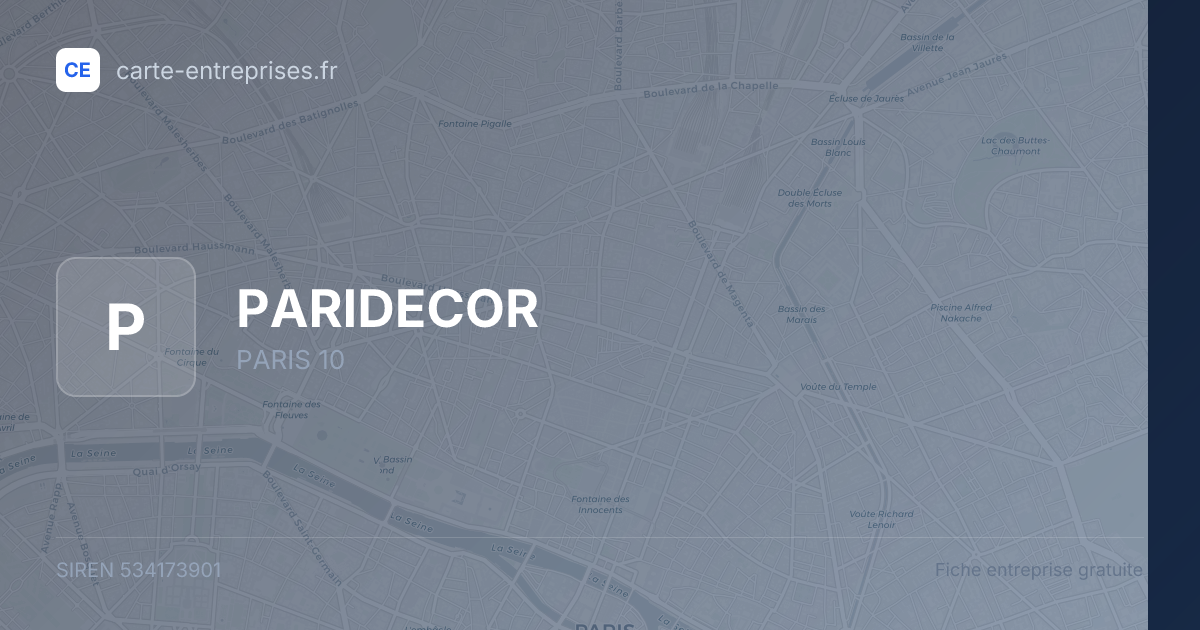 PARIDECOR — 534173901 — fiche entreprise