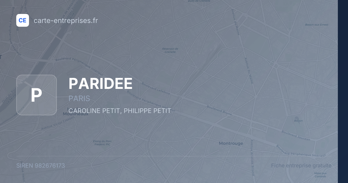 PARIDEE — 982676173 — fiche entreprise