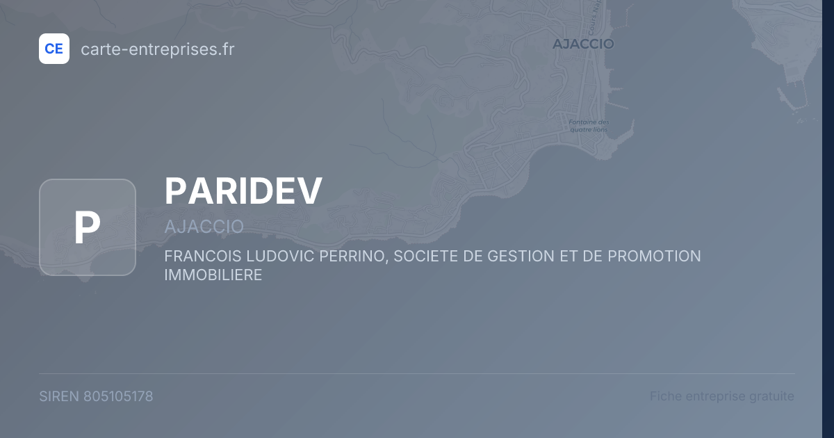 PARIDEV — 805105178 — fiche entreprise