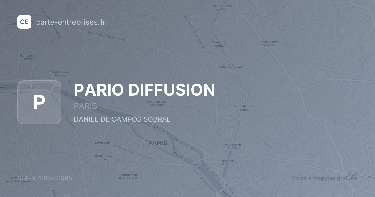 PARIO DIFFUSION — 438982985 — fiche entreprise