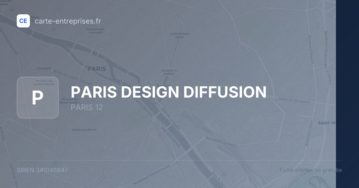 PARIS DESIGN DIFFUSION — 341045847 — fiche entreprise
