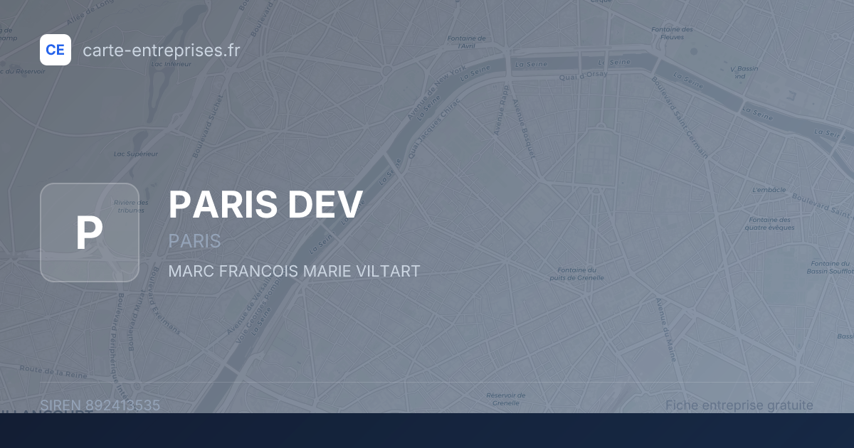 PARIS DEV — 892413535 — fiche entreprise