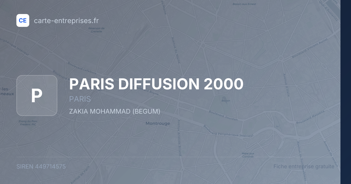 PARIS DIFFUSION 2000 — 449714575 — fiche entreprise