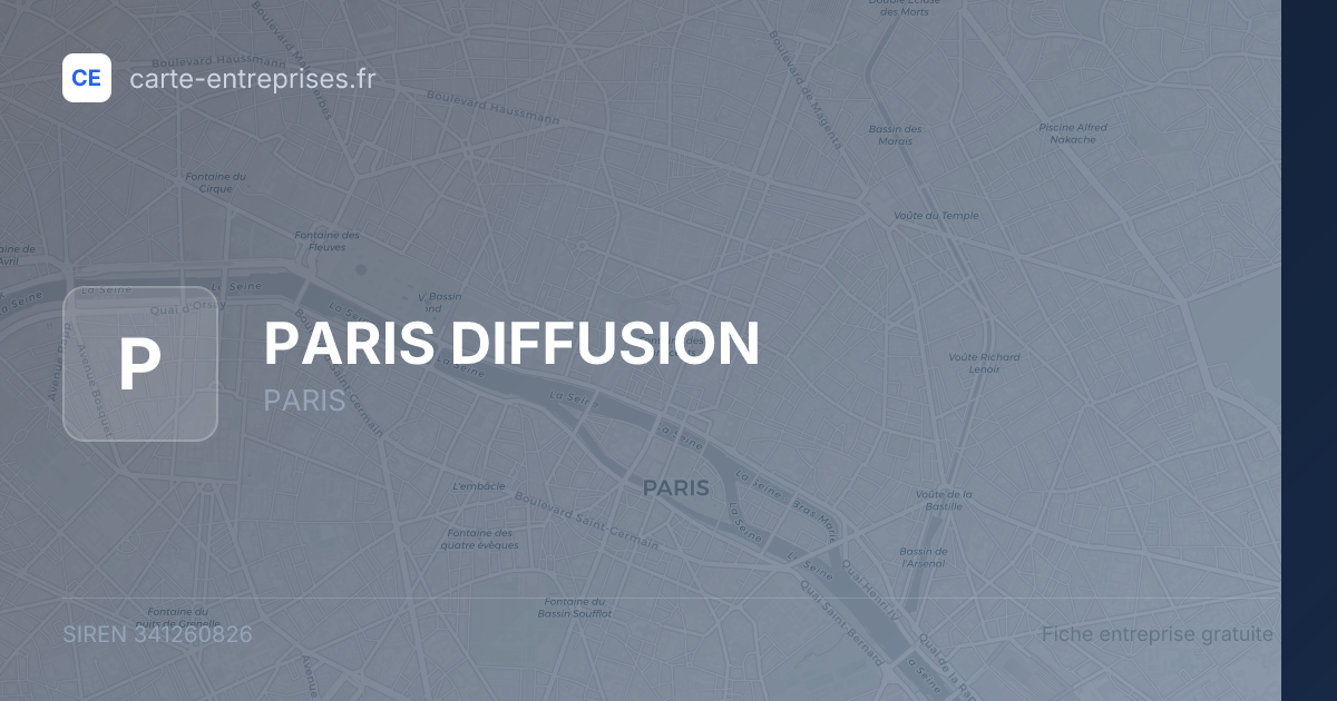 PARIS DIFFUSION — 341260826 — fiche entreprise