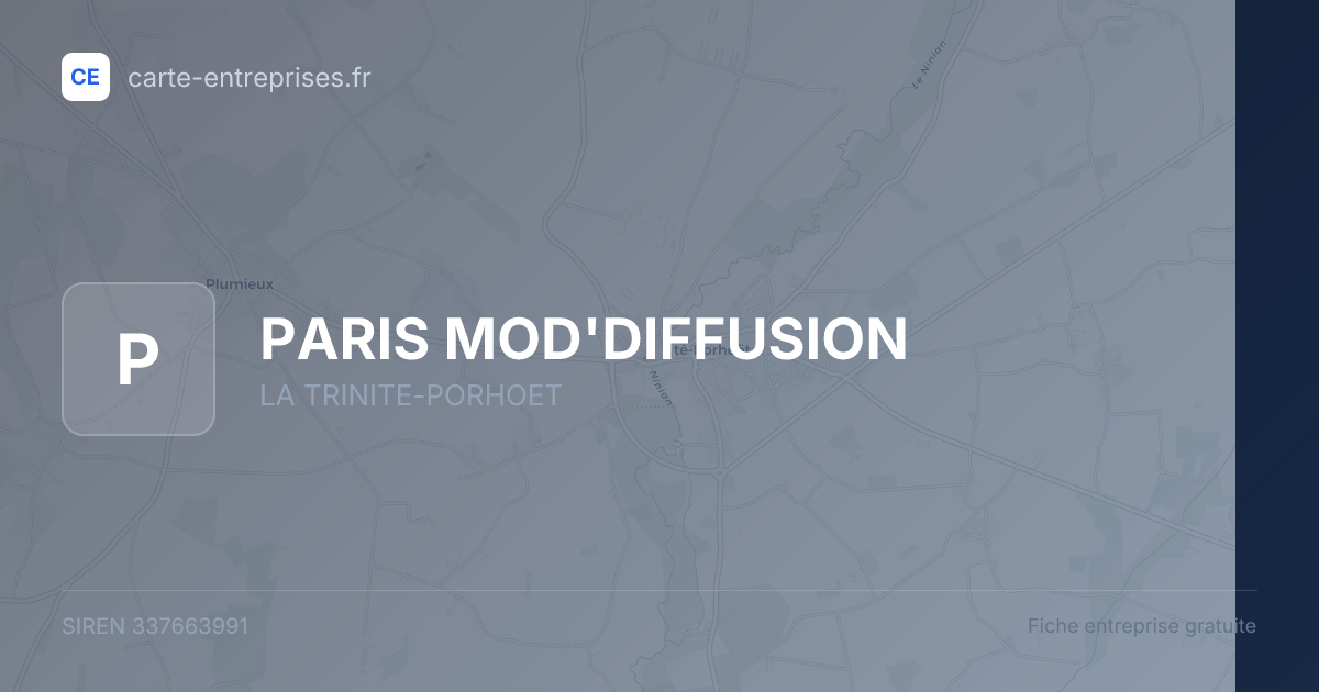 PARIS MOD'DIFFUSION — 337663991 — fiche entreprise