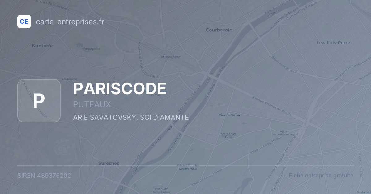 PARISCODE — 489376202 — fiche entreprise