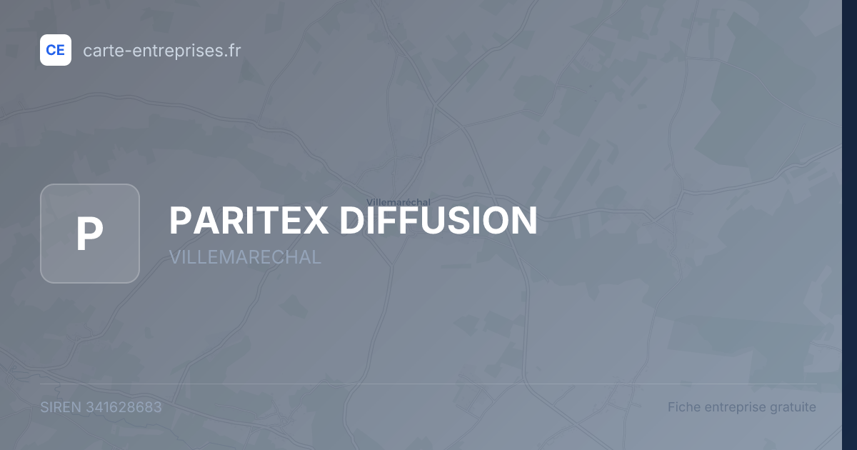 PARITEX DIFFUSION — 341628683 — fiche entreprise