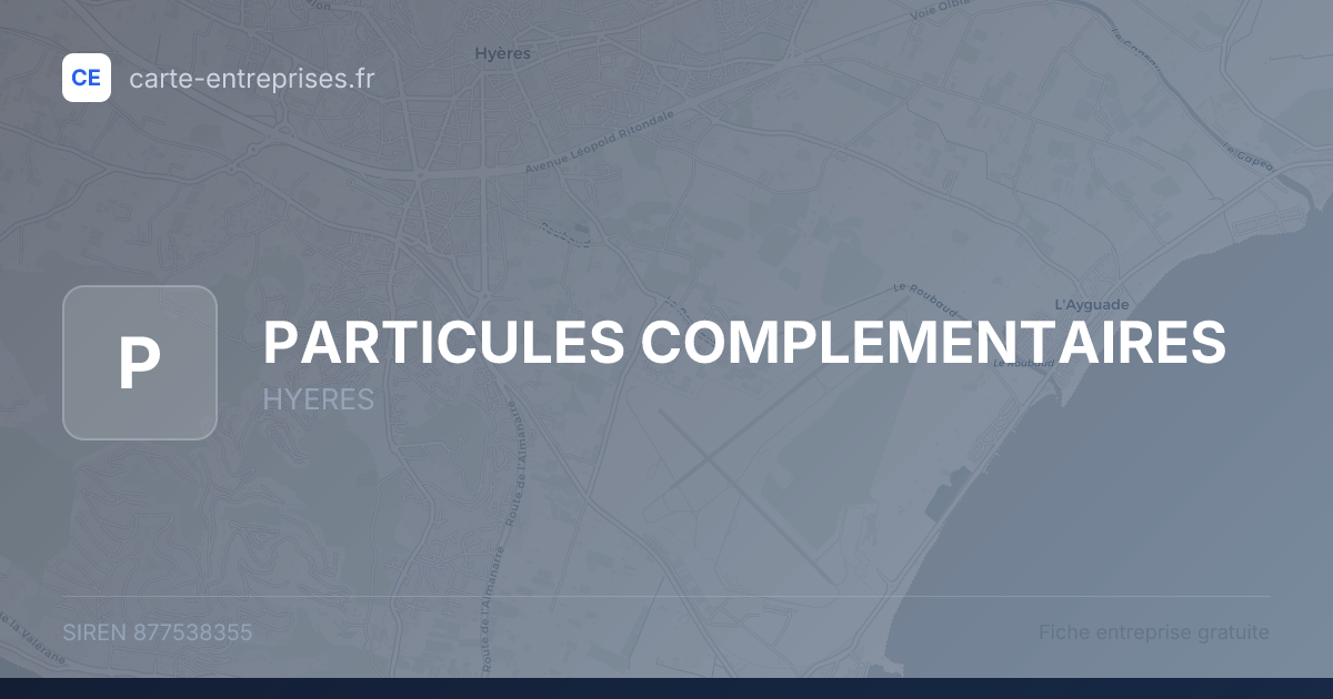 PARTICULES COMPLEMENTAIRES — 877538355 — fiche entreprise