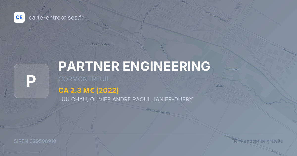 PARTNER ENGINEERING — 399508910 — fiche entreprise