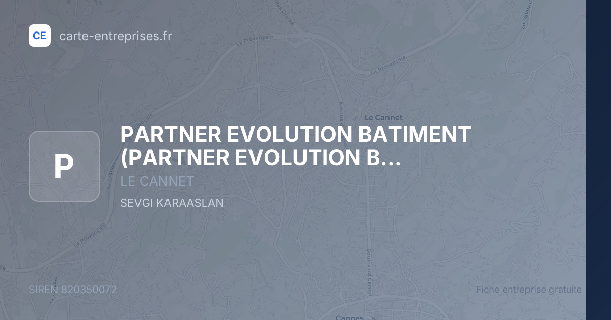 PARTNER EVOLUTION BATIMENT — 820350072 — fiche entreprise