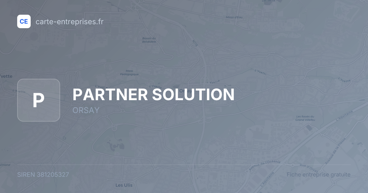PARTNER SOLUTION — 381205327 — fiche entreprise