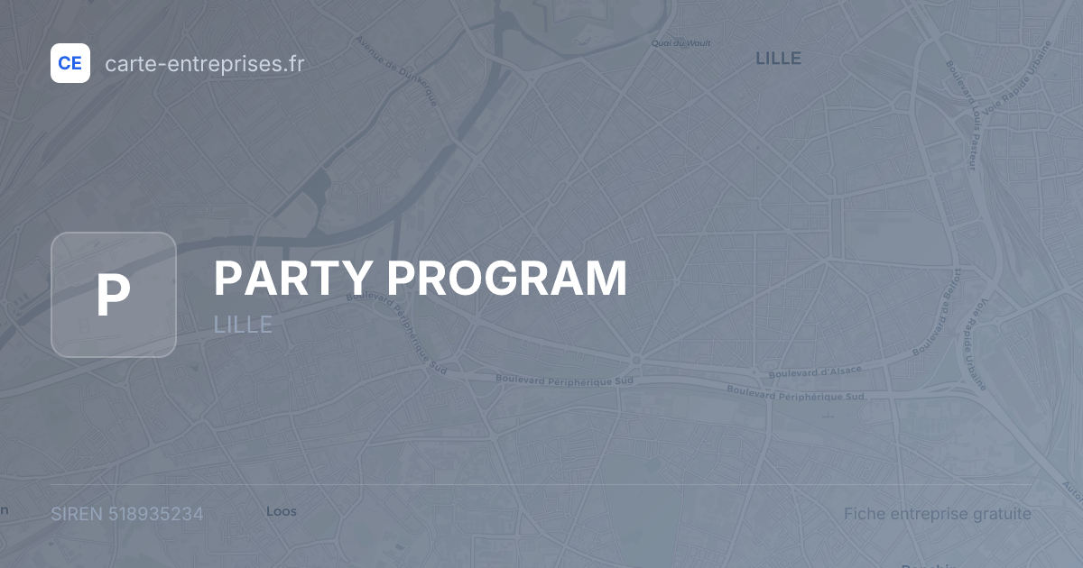 PARTY PROGRAM — 518935234 — fiche entreprise